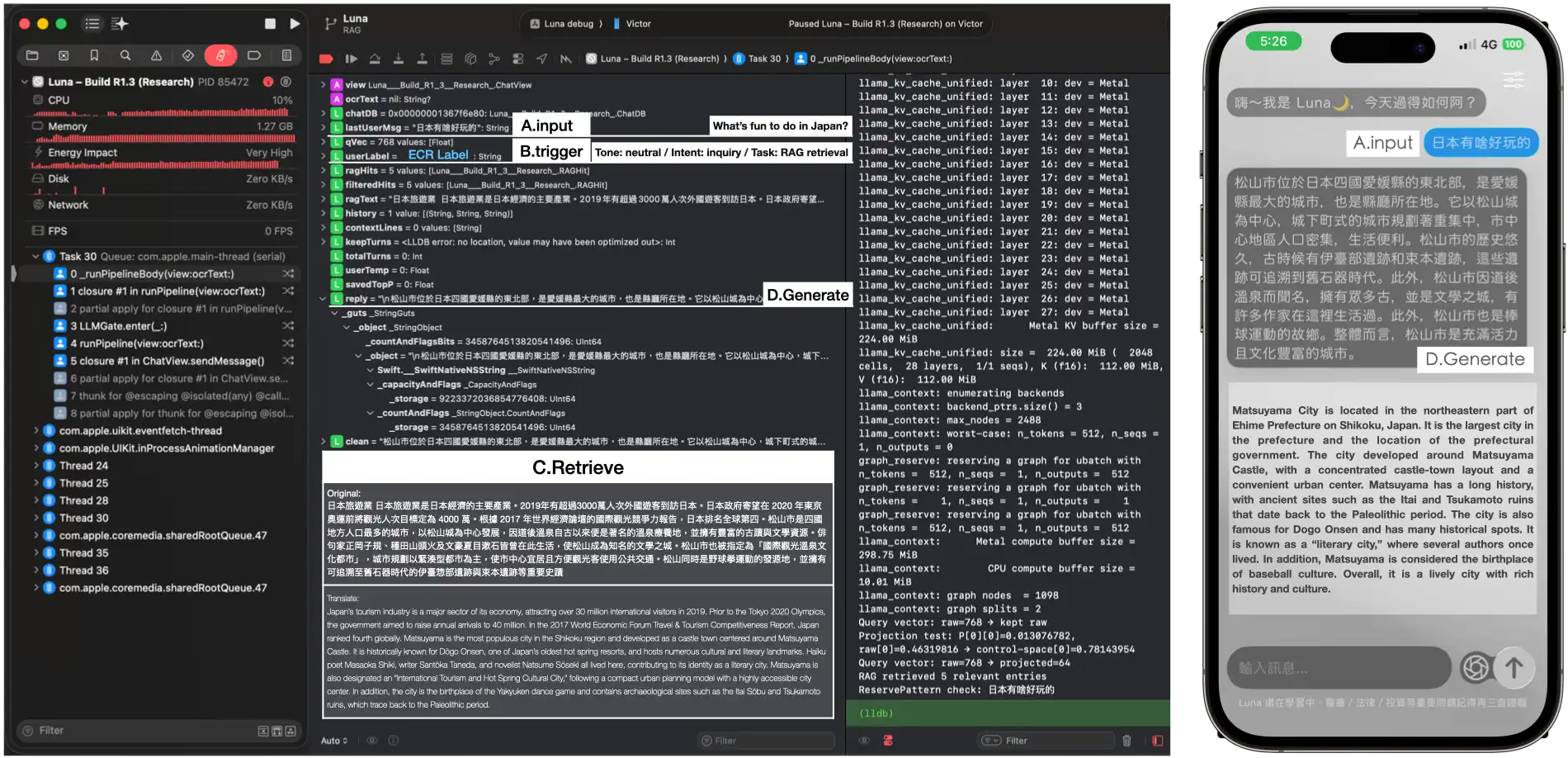 Luna on-device system interface